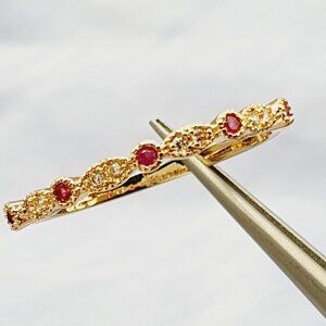 🎊Beauty CZ Thin Sweet Romantic Gold Plated Rings for Women, EVGG1339